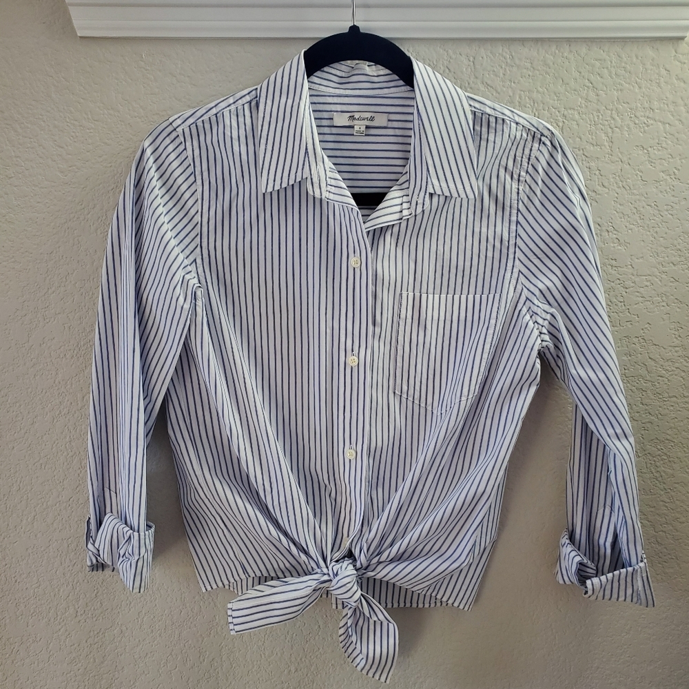 ❌SOLD❌ Madewell front tie shirt NWOT - Picture 2 of 8